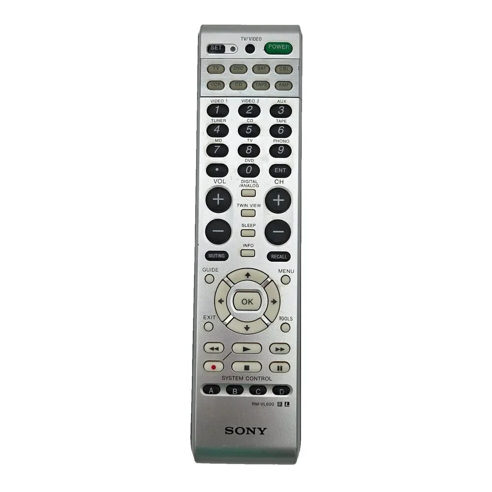 Sony RM-VL600 Universal Learning 8 Device Remote Control Silver Tested Flaw